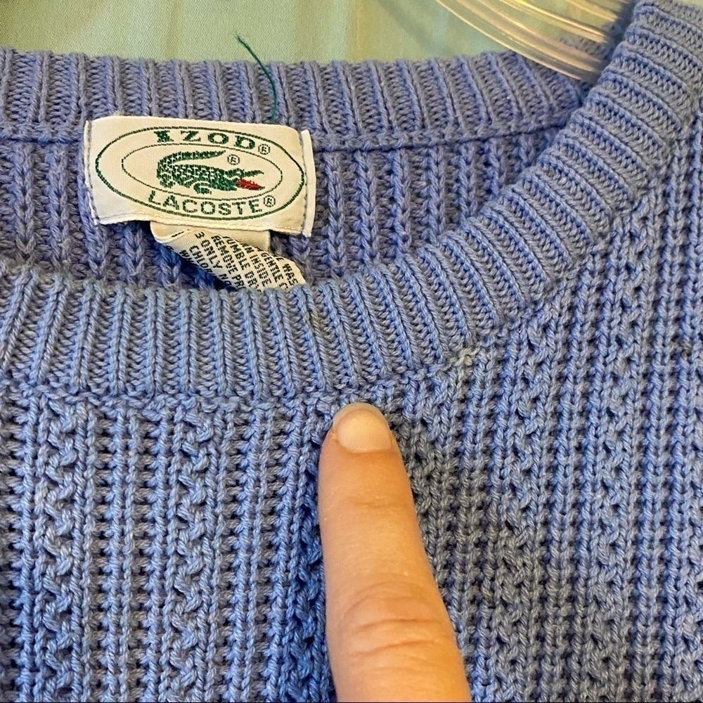 Lacoste Izod Vintage Knit Crewneck Sweater Sz Med - Picture 5 of 9